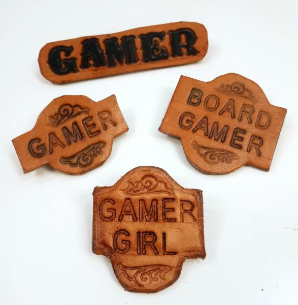 Leather Pin - Pronoun Pin, Identification Pin, Geeky Pins and More picture