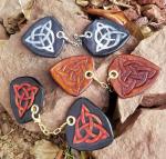 Tooled Leather Cloak Clasp - Multiple Designs and Colors