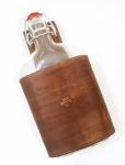 Large Leather Flask Holder - Glass Swing Top Flask Included