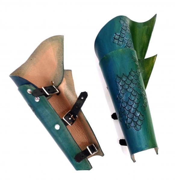 Sea Warrior Armor - Leather Bracers, Greaves, or Matching Set picture