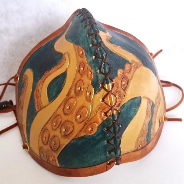 Leather Half Mask - Fun Designs with Washable Cloth Filters Included picture