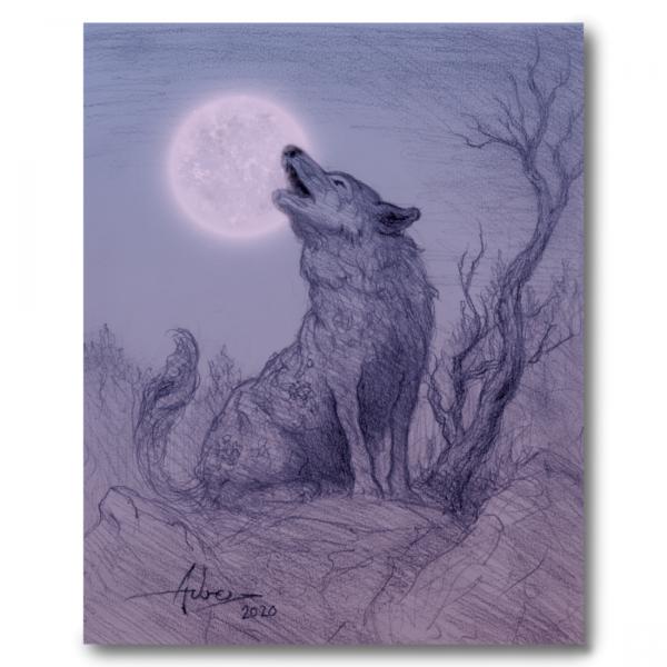 Wolf Moon print picture