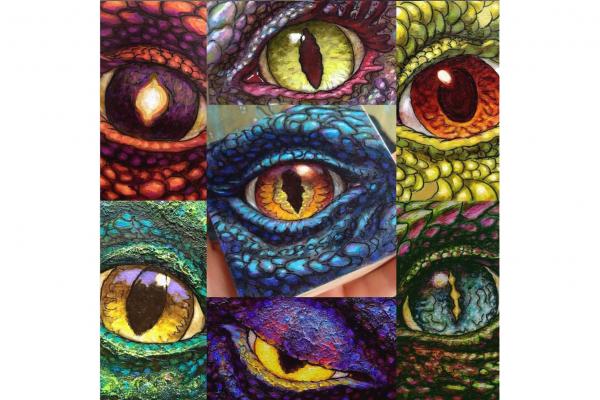 Custom dragon eye painting picture