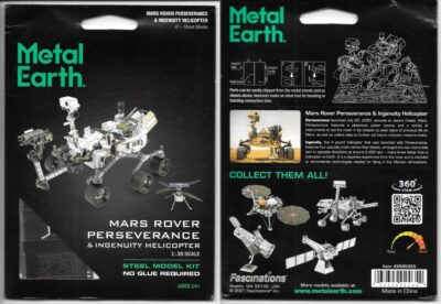 Mars Space Program Rover Perseverance and Helicopter Metal Earth Steel Model Kit picture