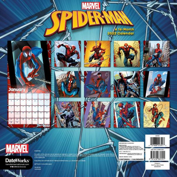 Marvel Comics Spider-Man Comic Art 16 Month 2022 Wall Calendar NEW SEALED picture