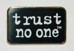 The X-Files TV Series "trust no one" Phrase Logo Metal Enamel Pin, NEW UNUSED