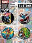 Marvel Comics 80 Years Hero Assortment Comic Art Images Round Button Set of 4