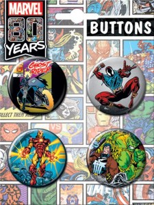 Marvel Comics 80 Years Hero Assortment Comic Art Images Round Button Set of 4 picture