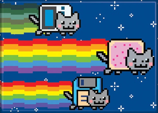 Nyan Cat Game Boy Poptart and Disk Images Refrigerator Magnet NEW UNUSED picture