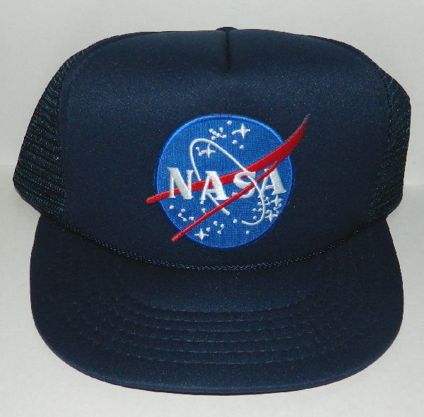 NASA Space Agency Logo Embroidered Patch on a Blue Baseball Cap Hat NEW