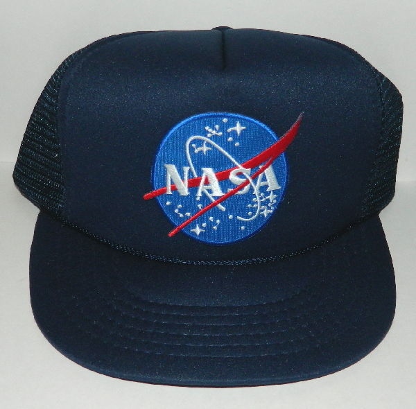 NASA Space Agency Logo Embroidered Patch on a Blue Baseball Cap Hat NEW picture