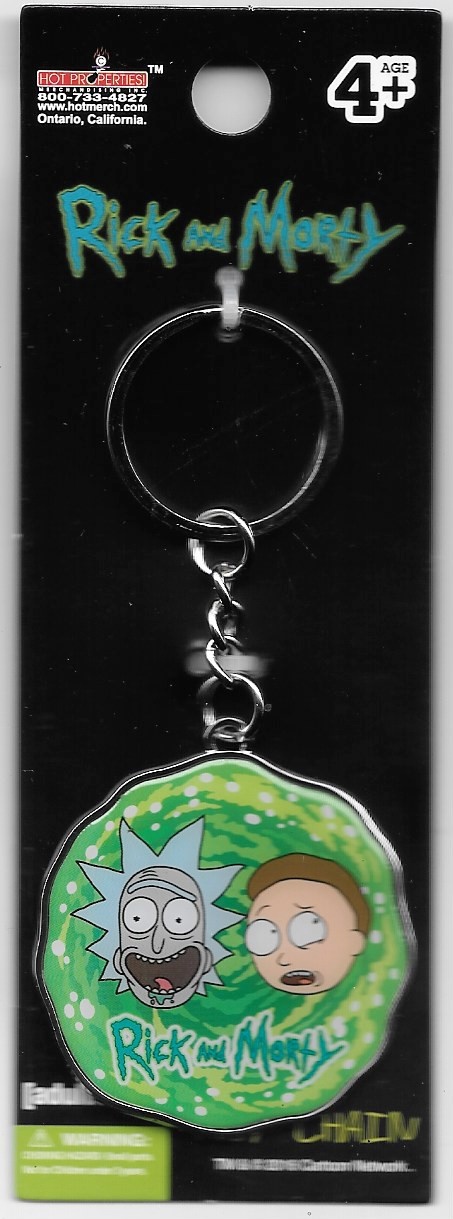 Rick & Morty Animated TV Series Faces In Portal Colored Metal Key Ring Key Chain picture