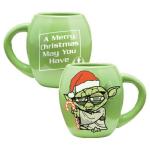 Star Wars Yoda as Santa Merry Christmas! 18 oz Oval Ceramic Holiday Mug NEW