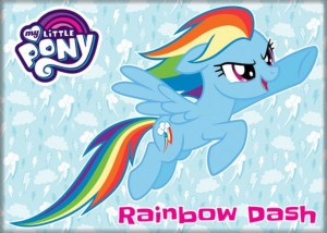 My Little Pony TV Series Rainbow Dash Flying Image Refrigerator Magnet UNUSED picture