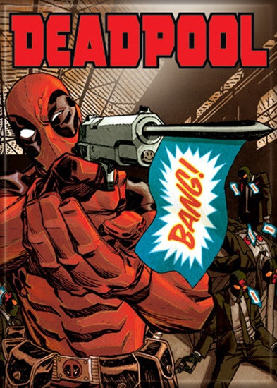 Marvel Comics Deadpool Gun Bang! Sign Comic Art Refrigerator Magnet NEW UNUSED
