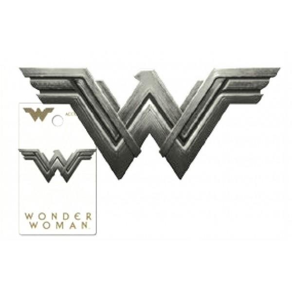 DC Comics Wonder Woman Movie Deluxe Grey Pewter Metal NEW WW Logo Lapel Pin NEW picture