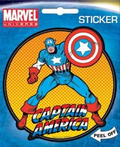 Marvel Comics Captain America Holding Shield Image Peel Off Sticker Decal NEW