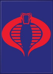G.I. Joe Red Cobra Logo on Blue Comic Art Refrigerator Magnet NEW UNUSED