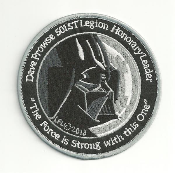 Star Wars 501st Honorary Member Darth Vader David Prowse Logo Embroidered Patch