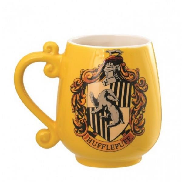 Harry Potter House of Hufflepuff Logo Yellow 14 oz Ceramic Coffee Mug NEW UNUSED picture