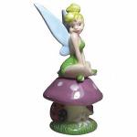 Disney's Tinkerbell on a Mushroom Ceramic Salt and Pepper Shakers Set NEW UNUSED