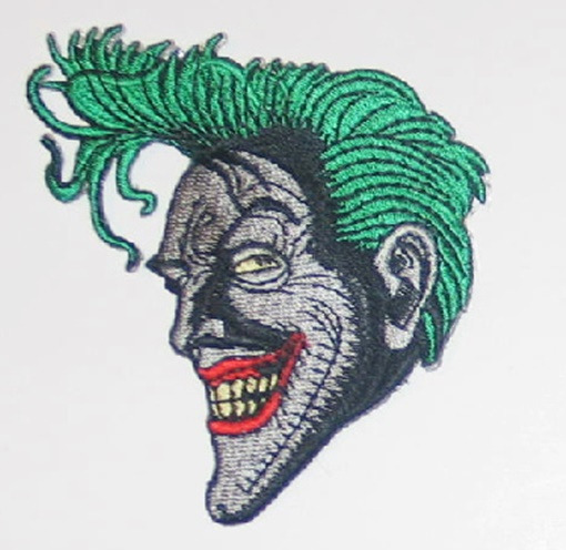 Batman Animated TV Show The Joker Smiling Face Embroidered Patch NEW UNUSED