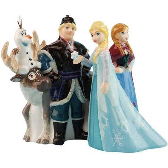Walt Disney Frozen Movie Main Cast of 5 Ceramic Salt and Pepper Shakers Set NEW
