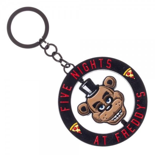Five Nights at Freddy's Game Freddy Face Spin Metal Keychain, NEW UNUSED