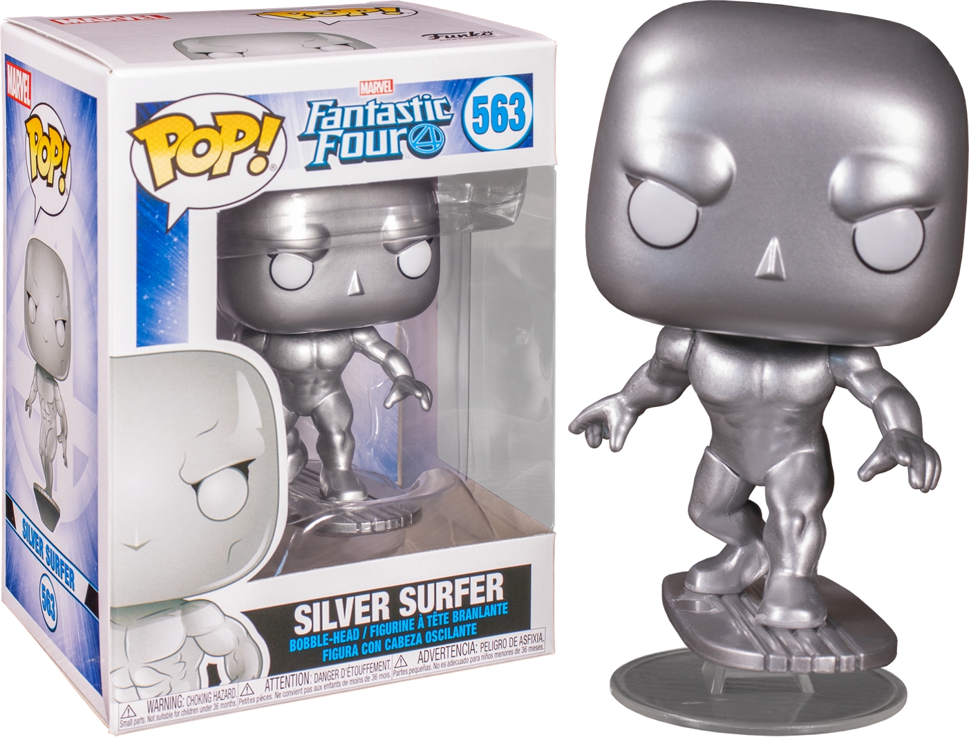 Marvel Comics Fantastic Four Silver Surfer Vinyl POP Figure 563 FUNKO Marvel Comics Fantastic Four Silver Surfer Vinyl POP Figure 563 FUNKO