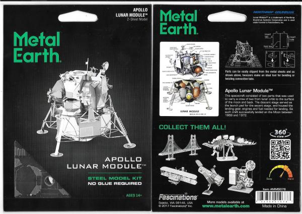 Apollo 11 Lunar Module Metal Earth Steel Model Kit NEW SEALED #MMS078