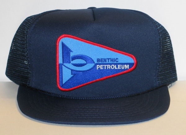 Abyss Movie Benthic Petroleum Logo Patch on a Blue Baseball Cap Hat NEW picture