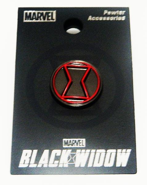 Marvel Comics Black Widow Hourglass Logo Metal Pewter Lapel Pin NEW UNUSED picture