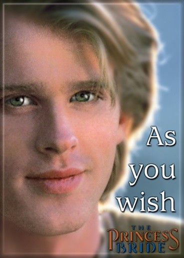 The Princess Bride Westley "As You Wish" Refrigerator Magnet, NEW UNUSED