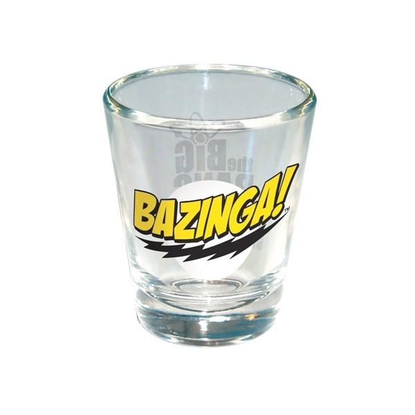 Big Bang Theory TV Series Bazinga Logo Clear Shot Glass NEW UNUSED
