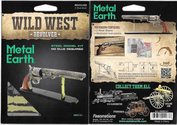 Wild West Revolver Metal Earth Steel Model Kit NEW SEALED #MMS187