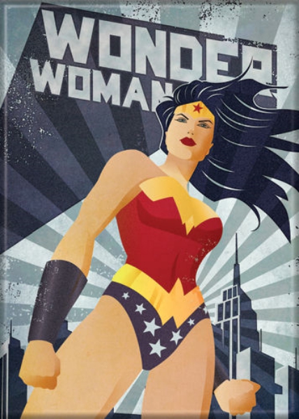 DC Comics Wonder Woman Standing Under Name Comic Art Refrigerator Magnet UNUSED