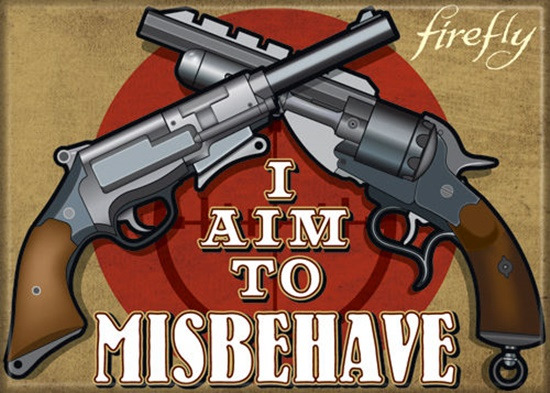 Firefly TV Series I Aim To Misbehave Logo Refrigerator Magnet Serenity UNUSED