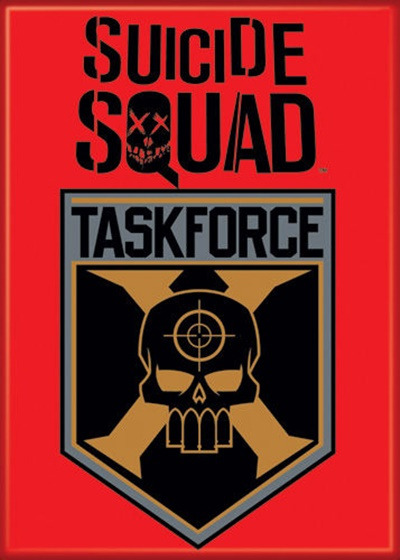Suicide Squad Movie Name and Taskforce Logo Refrigerator Magnet NEW UNUSED