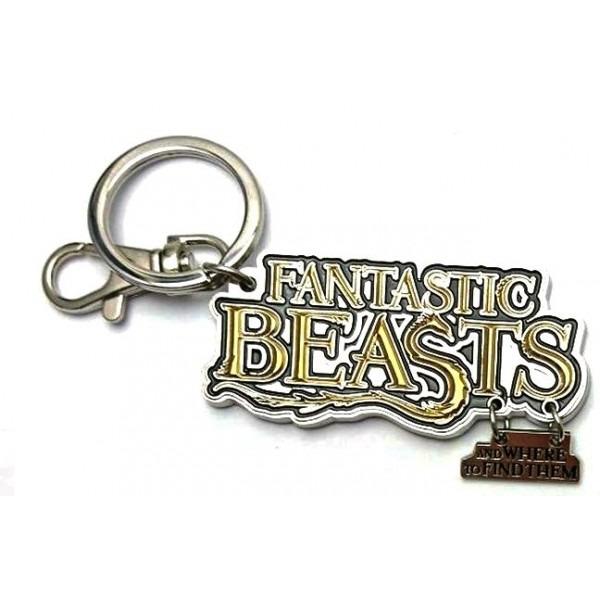 Fantastic Beasts And Where To Find Them Name Logo Pewter Keyring Keychain NEW UNUSED picture