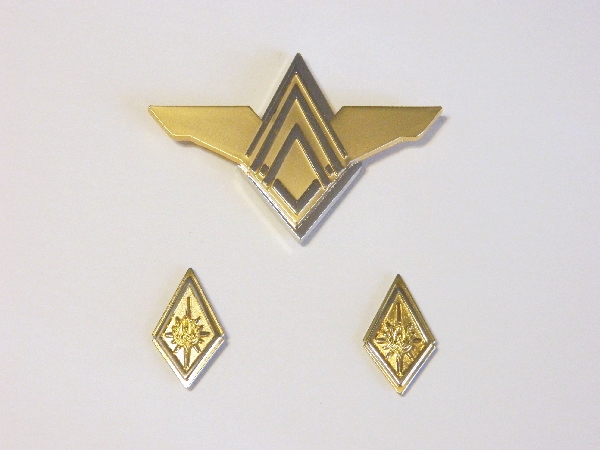 Battlestar Galactica Deluxe Colonel Cloisonne Metal Pin Pip Set of 3 NEW UNUSED