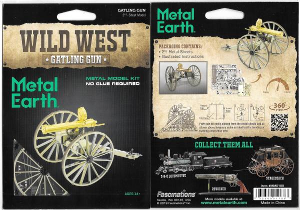 Wild West Gatling Gun Metal Earth Steel Model Kit NEW SEALED #MMS188 picture