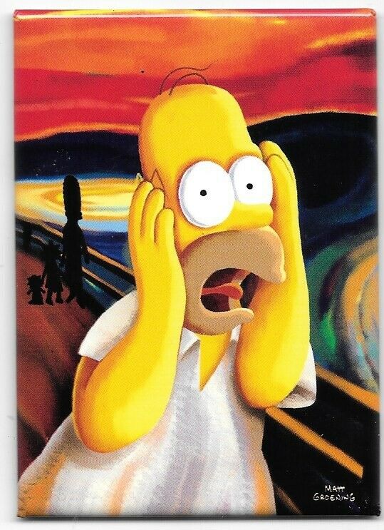 The Simpsons Homer The Scream Art Spoof Refrigerator Magnet NEW UNUSED