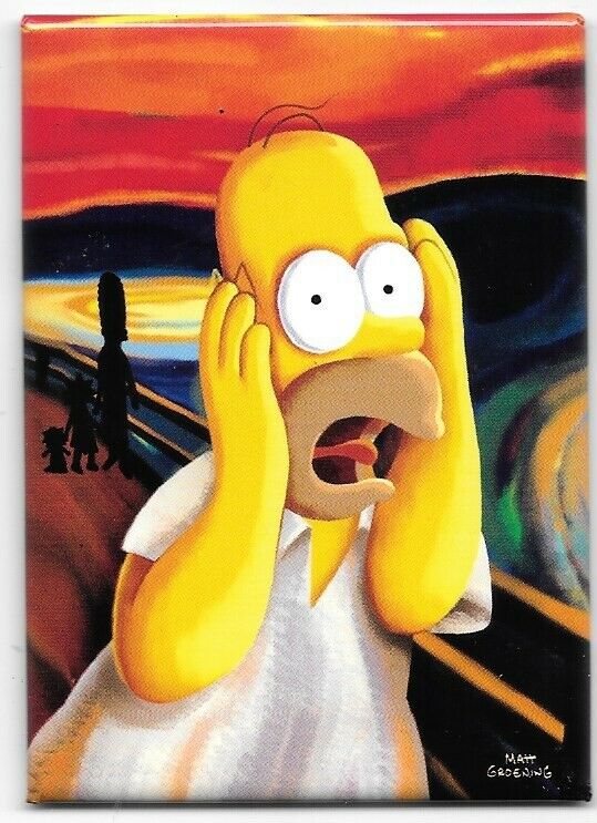 The Simpsons Homer The Scream Art Spoof Refrigerator Magnet NEW UNUSED picture