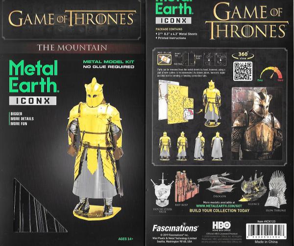 Game of Thrones The Mountain Metal Earth ICONX 3D Steel Model Kit NEW SEALED