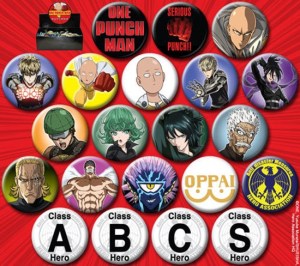 One Punch Man Japanese Anime Art Button Assortment of 144 NEW UNUSED BOXED