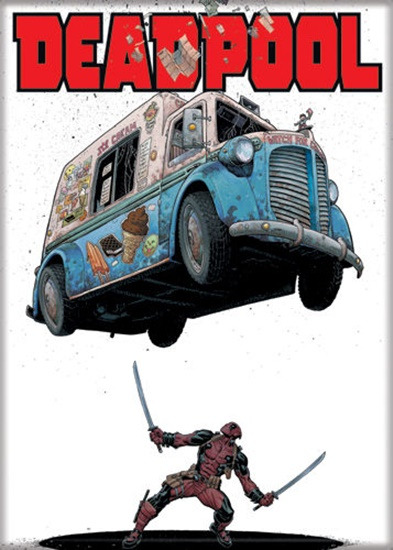 Marvel Comics Deadpool Ice Cream Truck Comic Art Refrigerator Magnet NEW UNUSED