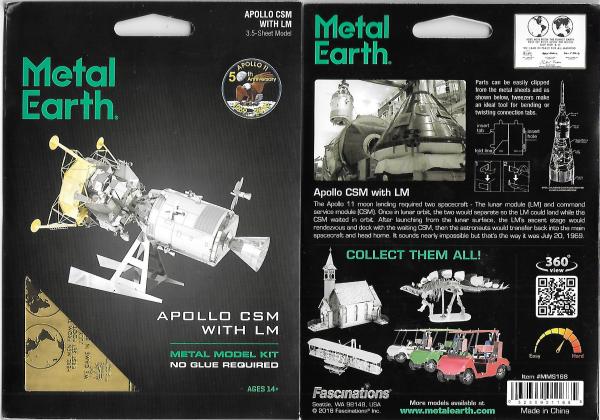 Apollo 11 Command Module CSM with Lunar Module Metal Earth Steel Model Kit NEW picture