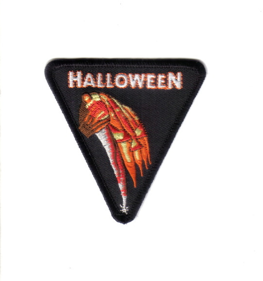 Halloween Movie Bloody Knife and Pumpkin Logo Embroidered Patch, NEW UNUSED picture