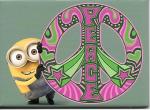 Minions Movie Minion Bob Figure with Peace Symbol Refrigerator Magnet NEW UNUSED