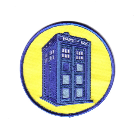 Doctor Who British TV Series Tardis Image Embroidered Patch, (c) 1984 NEW UNUSED